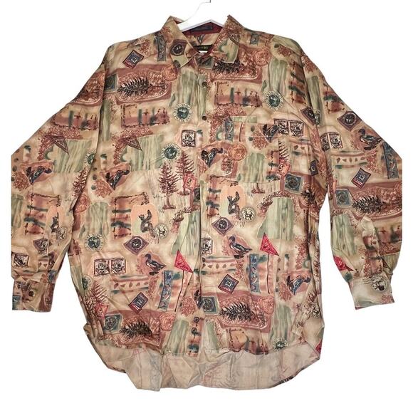 Vintage Colours Alexander Julian Shirt Adult XL Duck Print Outdoor Hunting Mens - Picture 2 of 8